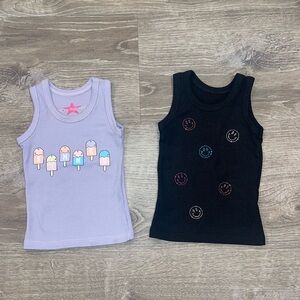 Two Girl’s Rhinestone Tank Tops Denny’s 12-18 Months